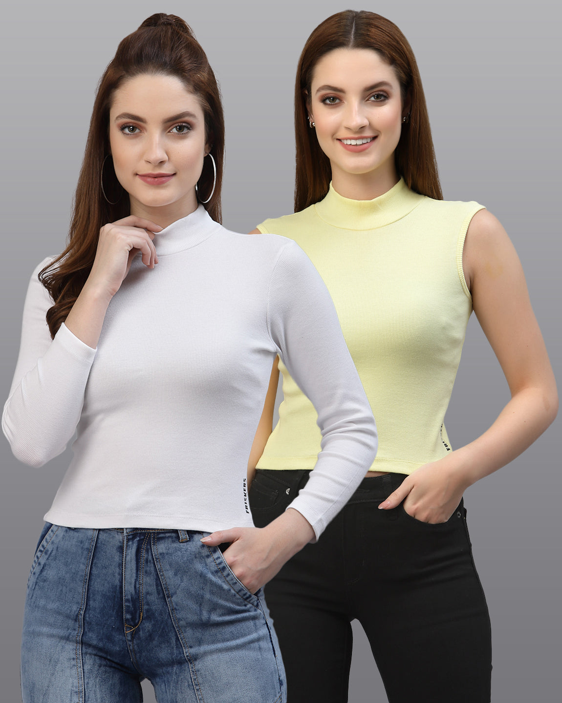 Women Pack Of 2 Ribbed Pure Cotton Top - Friskers