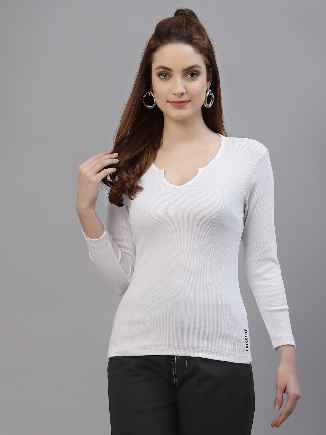 Women Pack Of 2 Ribbed Pure Cotton Top - Friskers