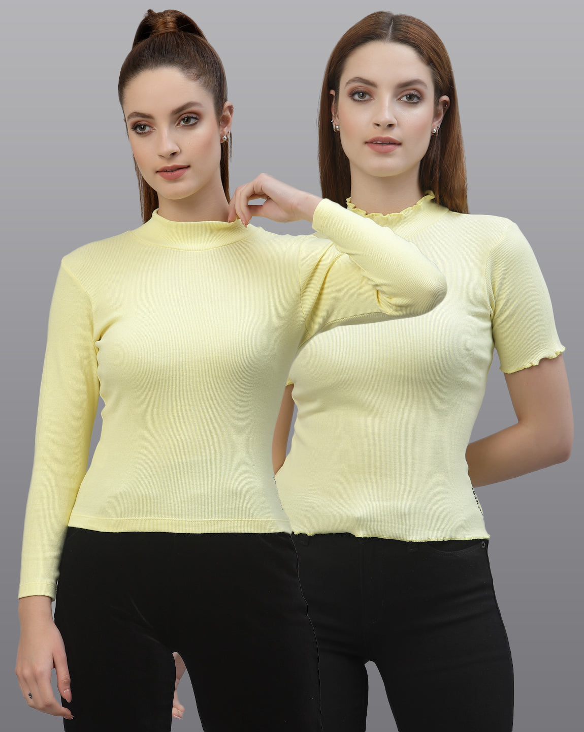 Women Pack Of 2 Ribbed Pure Cotton Top - Friskers