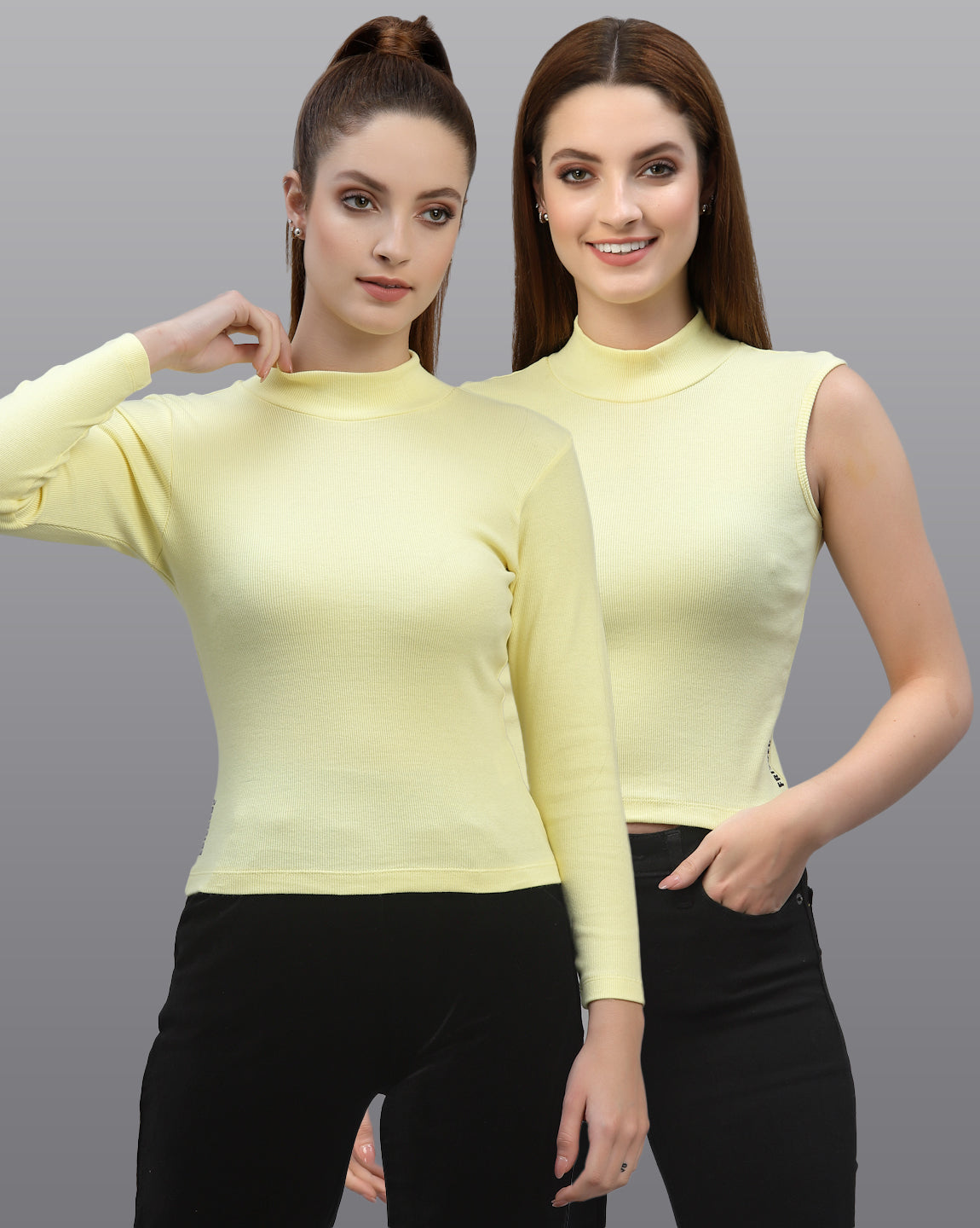 Women Pack Of 2 Ribbed Pure Cotton Top - Friskers