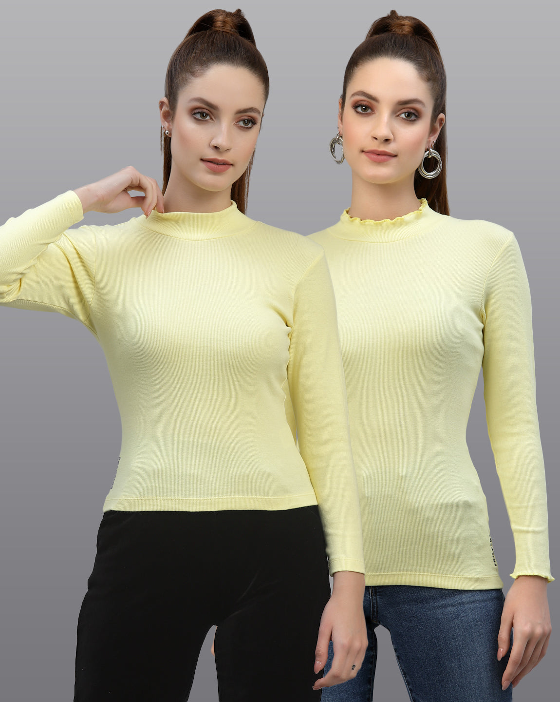 Women Pack Of 2 Ribbed Pure Cotton Top - Friskers