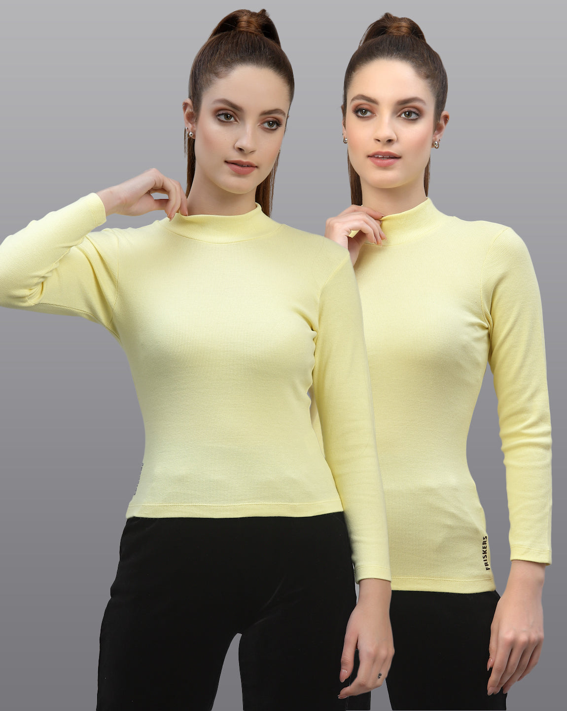 Women Pack Of 2 Ribbed Pure Cotton Top - Friskers