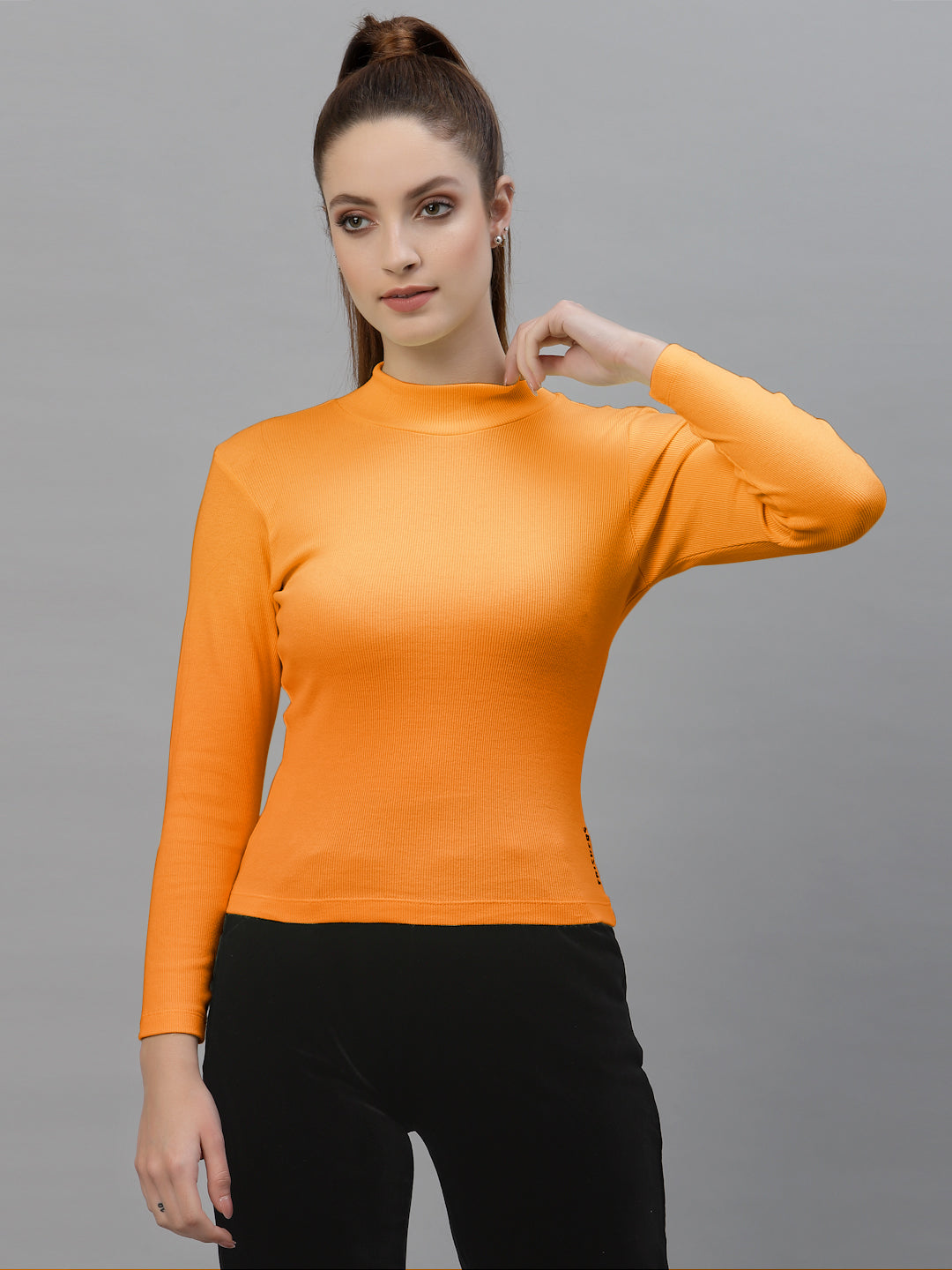 Friskers Slim Fit Turtle-Neck Top For Women - Friskers