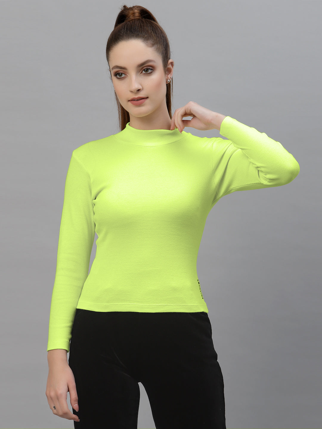 Friskers Slim Fit Turtle-Neck Top For Women - Friskers