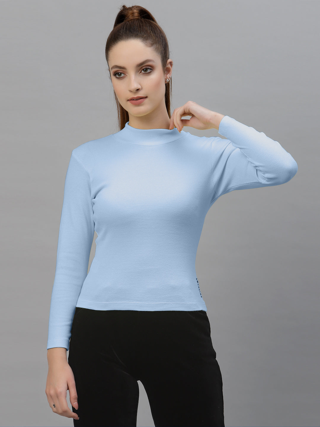 Friskers Slim Fit Turtle-Neck Top For Women - Friskers