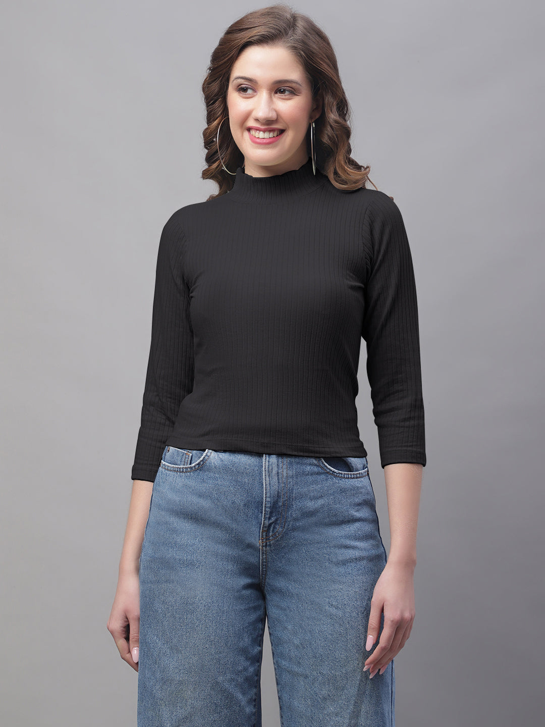 Friskers Women Mock Neck Full Sleeve Top - Friskers