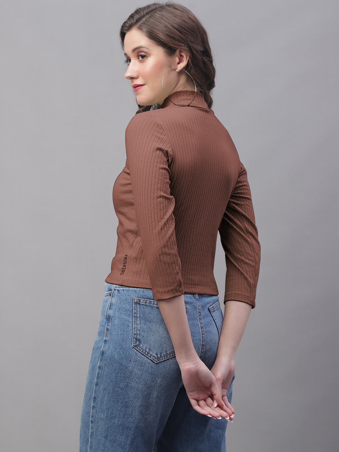 Friskers Women Mock Neck Full Sleeve Top - Friskers