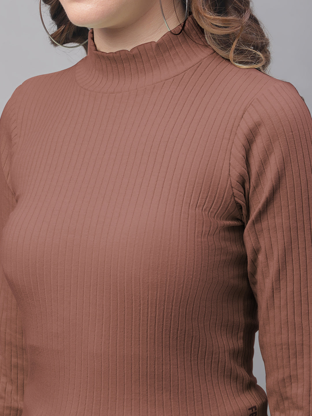 Friskers Women Mock Neck Full Sleeve Top - Friskers