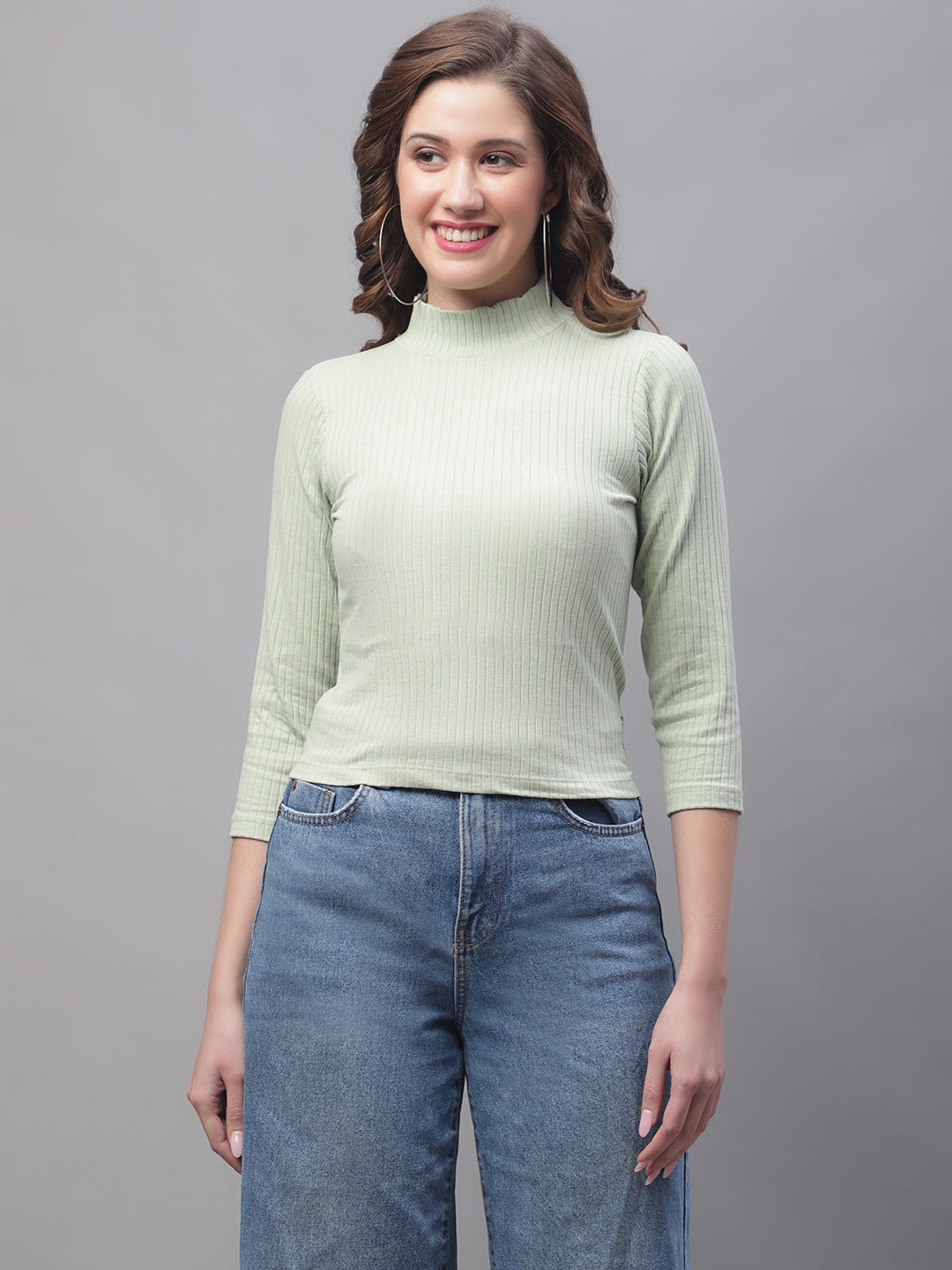 Friskers Women Mock Neck Full Sleeve Top - Friskers