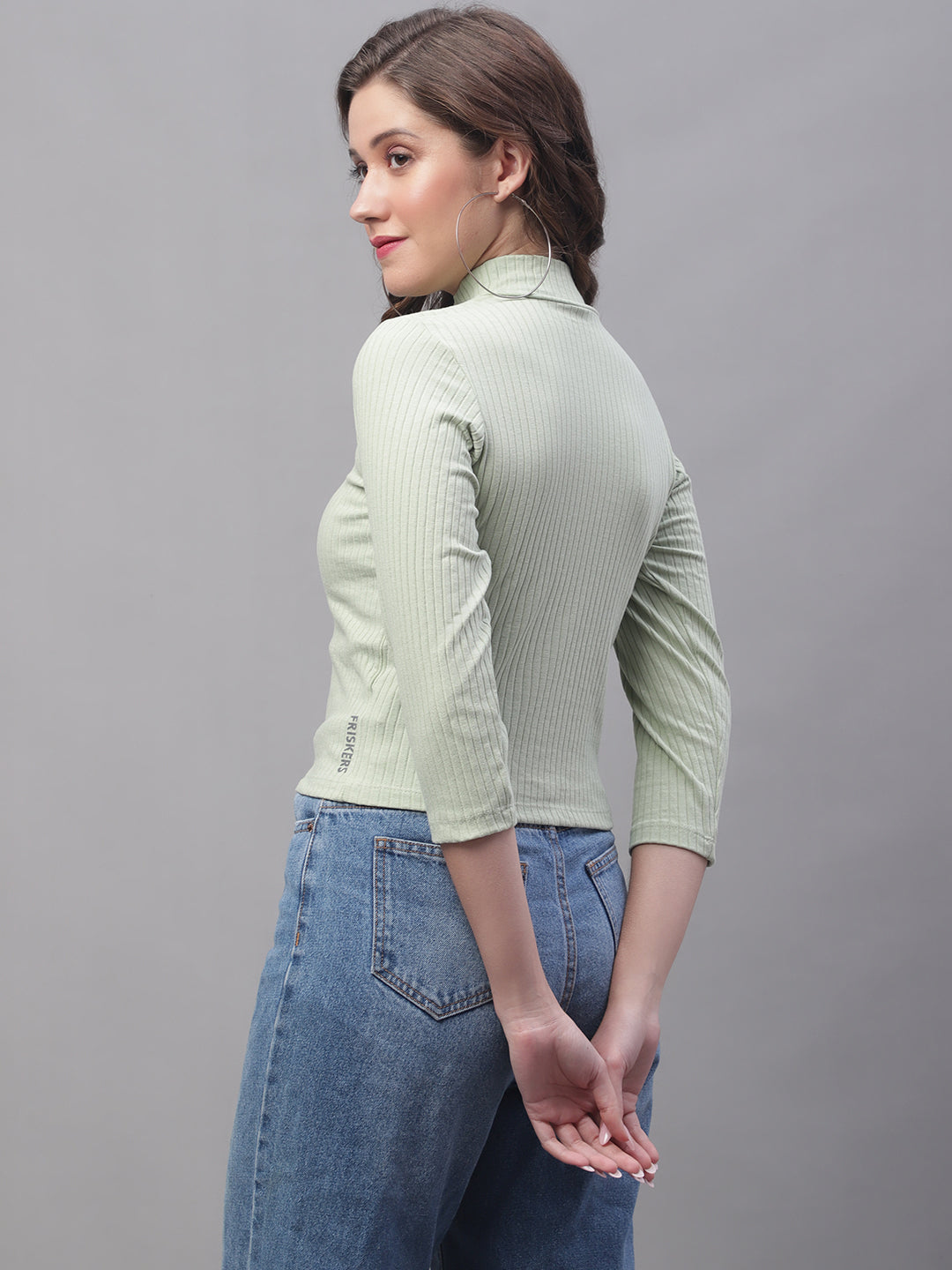 Friskers Women Mock Neck Full Sleeve Top - Friskers