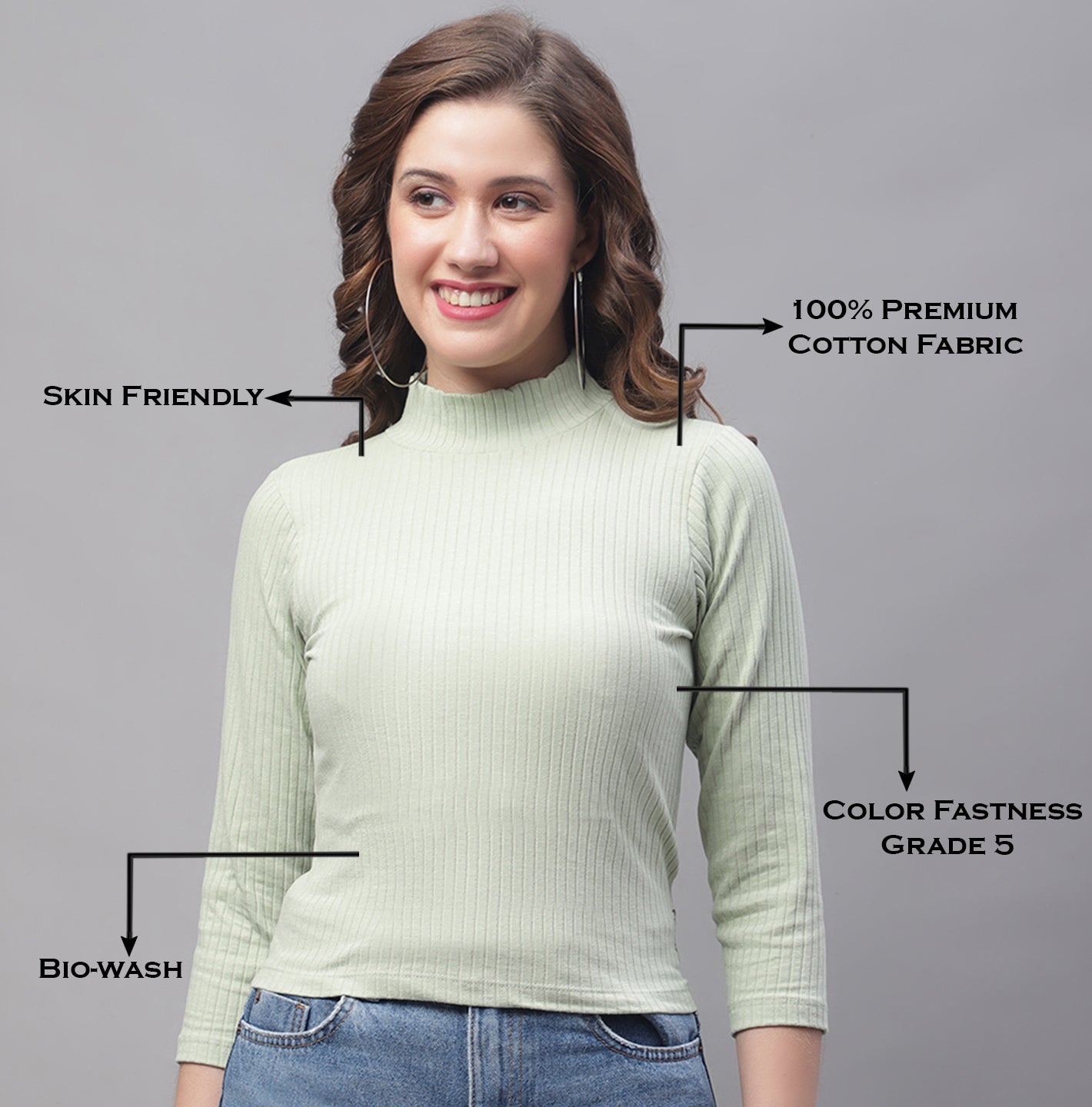 Friskers Women Mock Neck Full Sleeve Top - Friskers