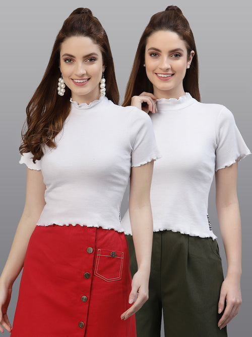 Women Pack Of 2 Pure Cotton Solid Top