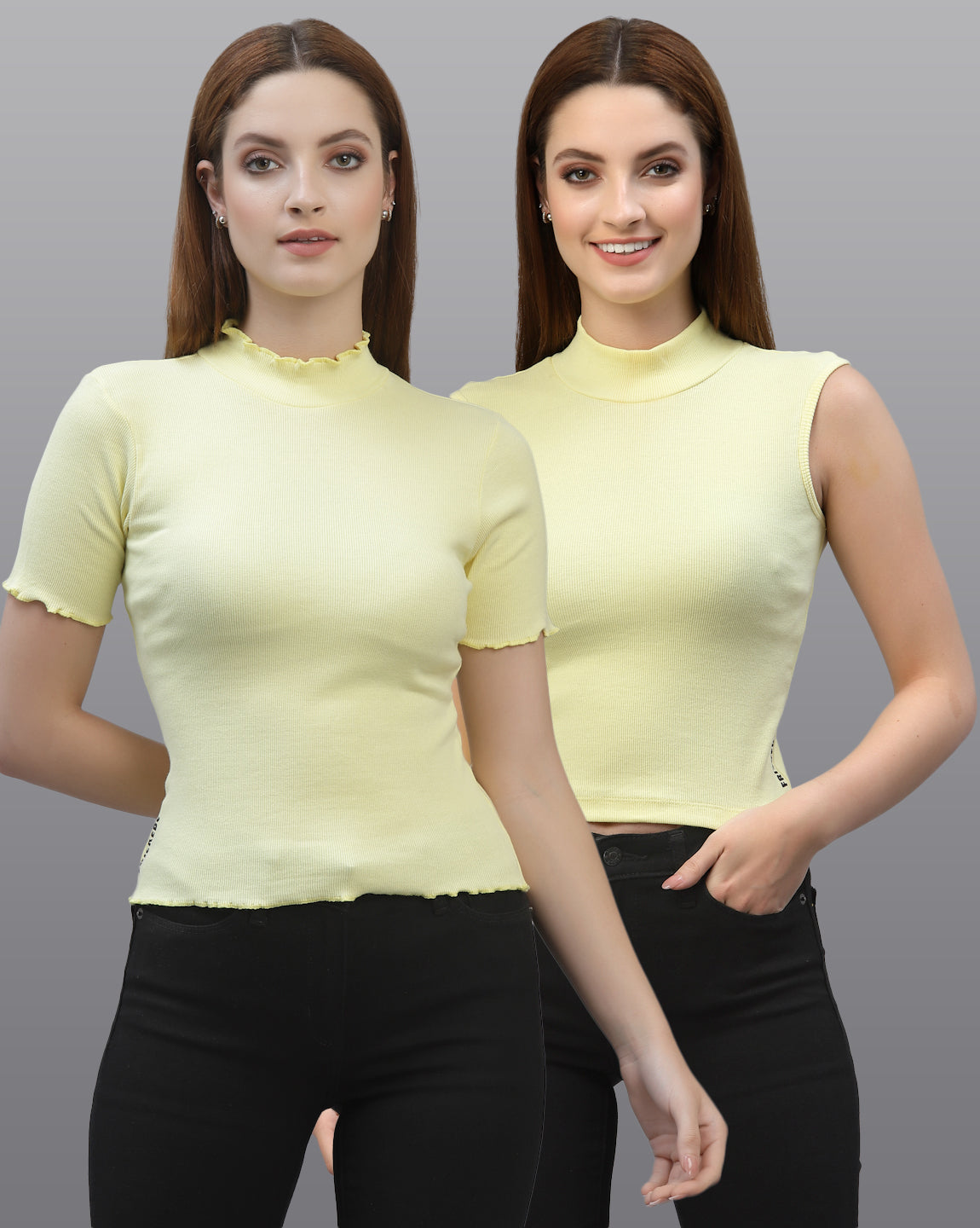 Women Pack Of 2 Pure Cotton Solid Top - Friskers