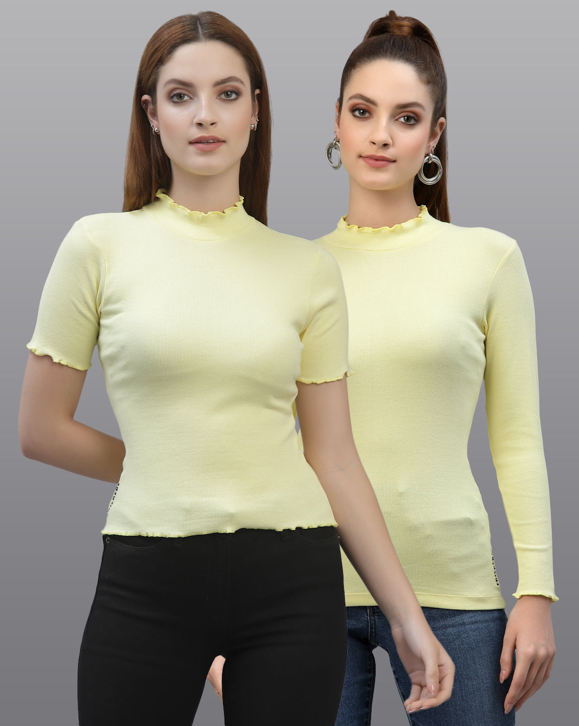 Women Pack Of 2 Pure Cotton Solid Top - Friskers