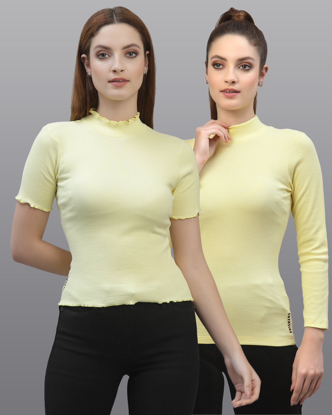 Women Pack Of 2 Pure Cotton Solid Top - Friskers
