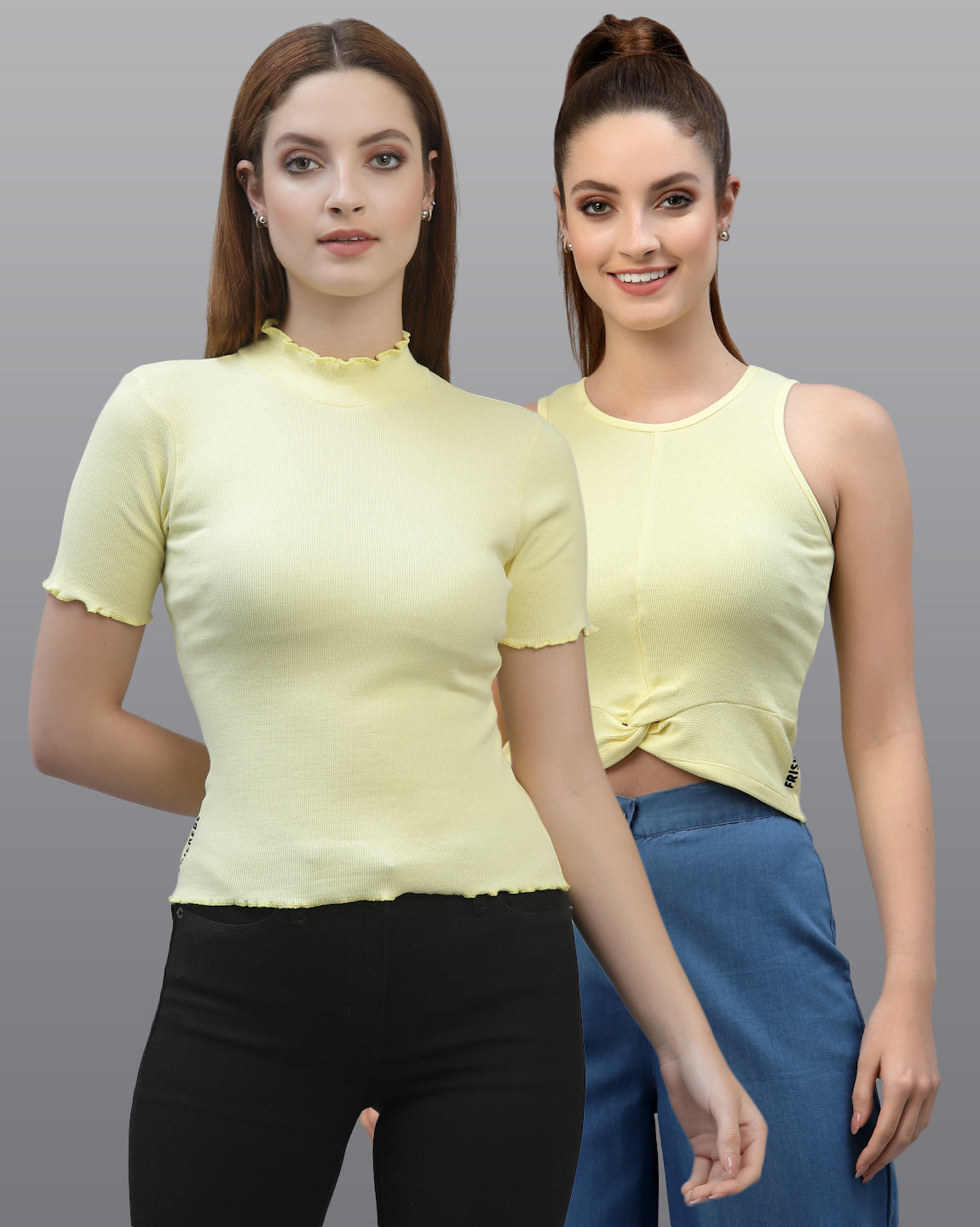 Women Pack Of 2 Pure Cotton Solid Top - Friskers