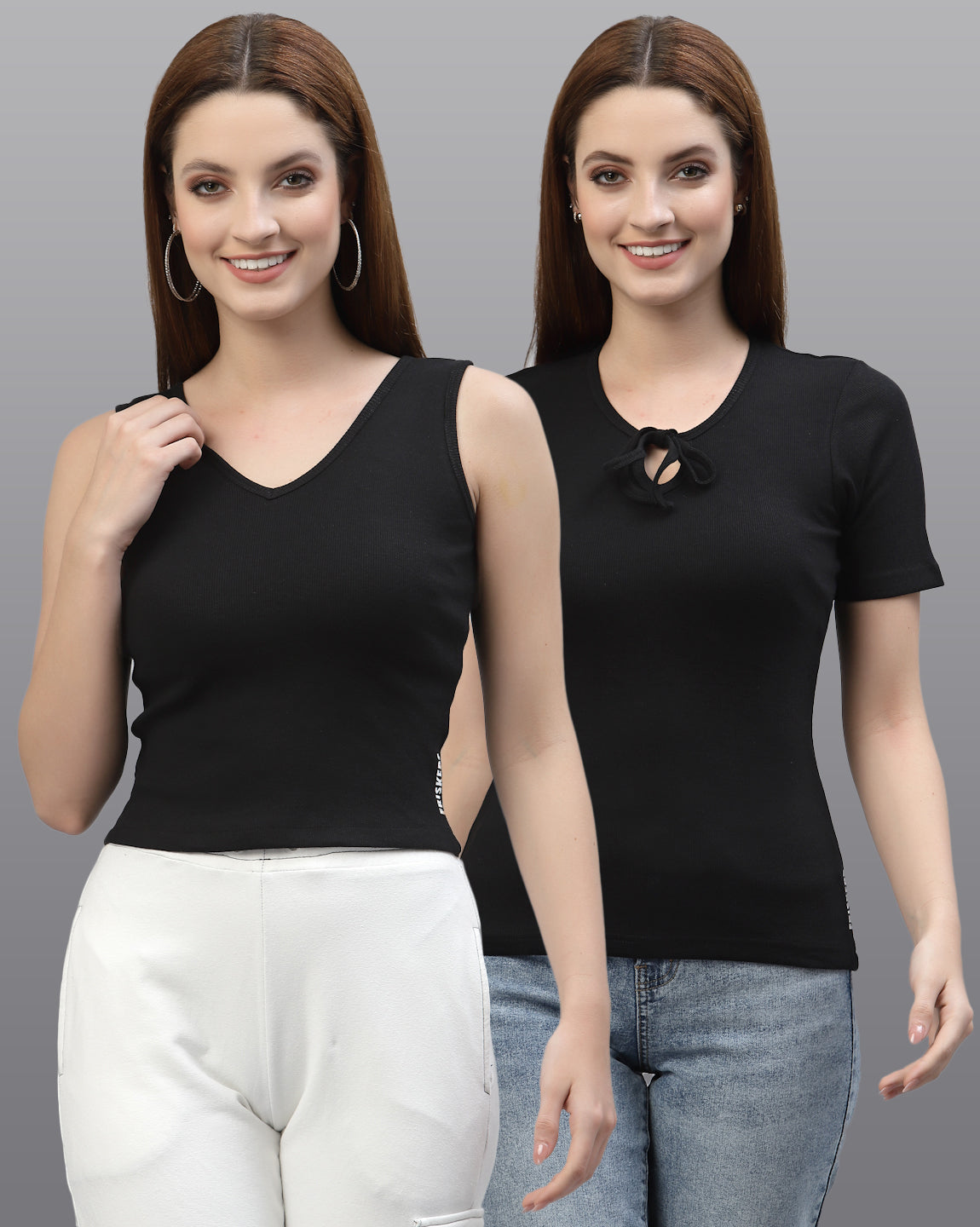 Women Pack Of 2 Pure Cotton Regular Fit Top - Friskers
