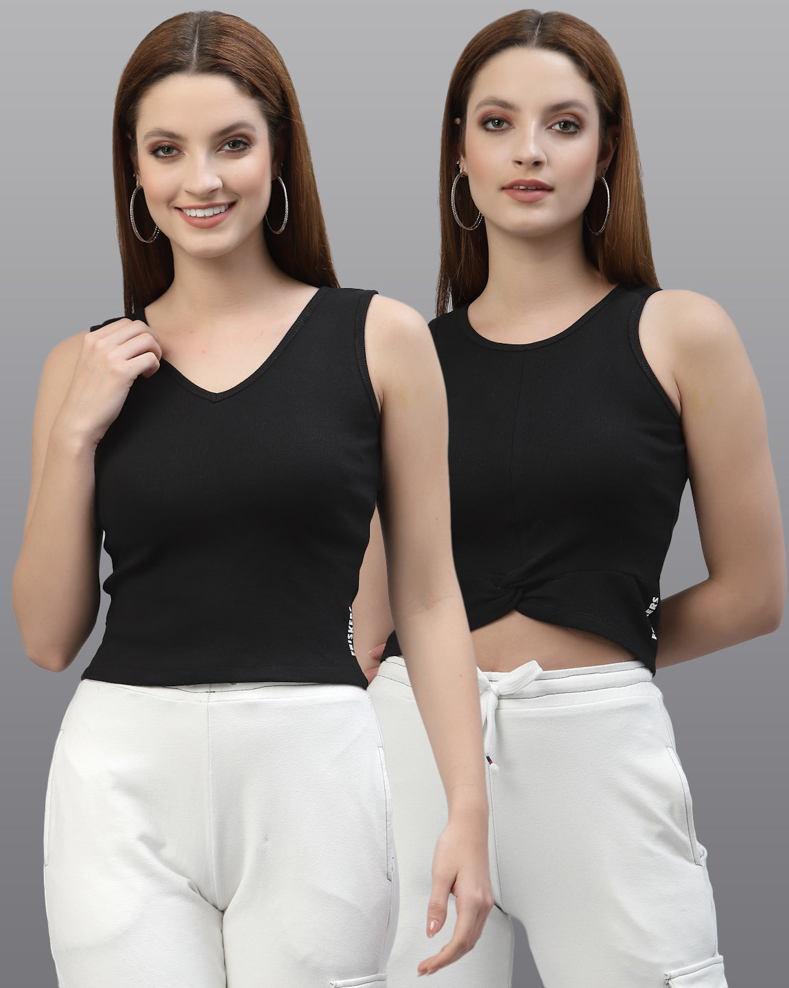 Women Pack Of 2 Pure Cotton Regular Fit Top - Friskers
