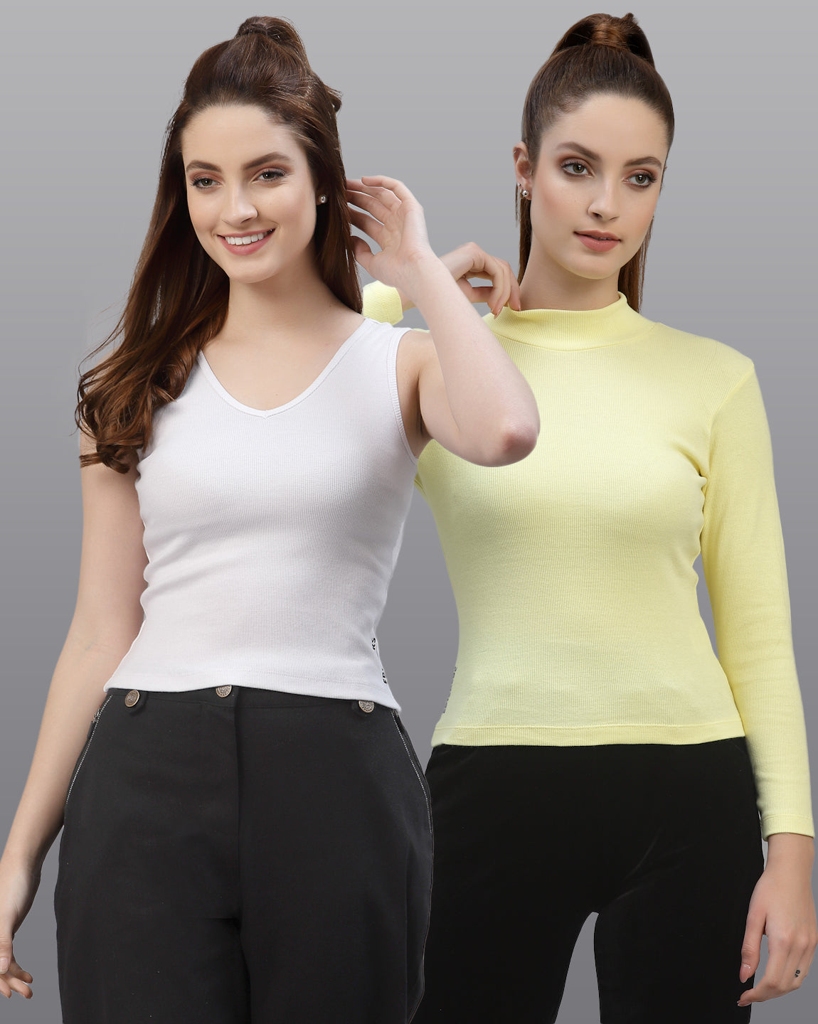 Women Pack Of 2 Pure Cotton Regular Fit Top - Friskers
