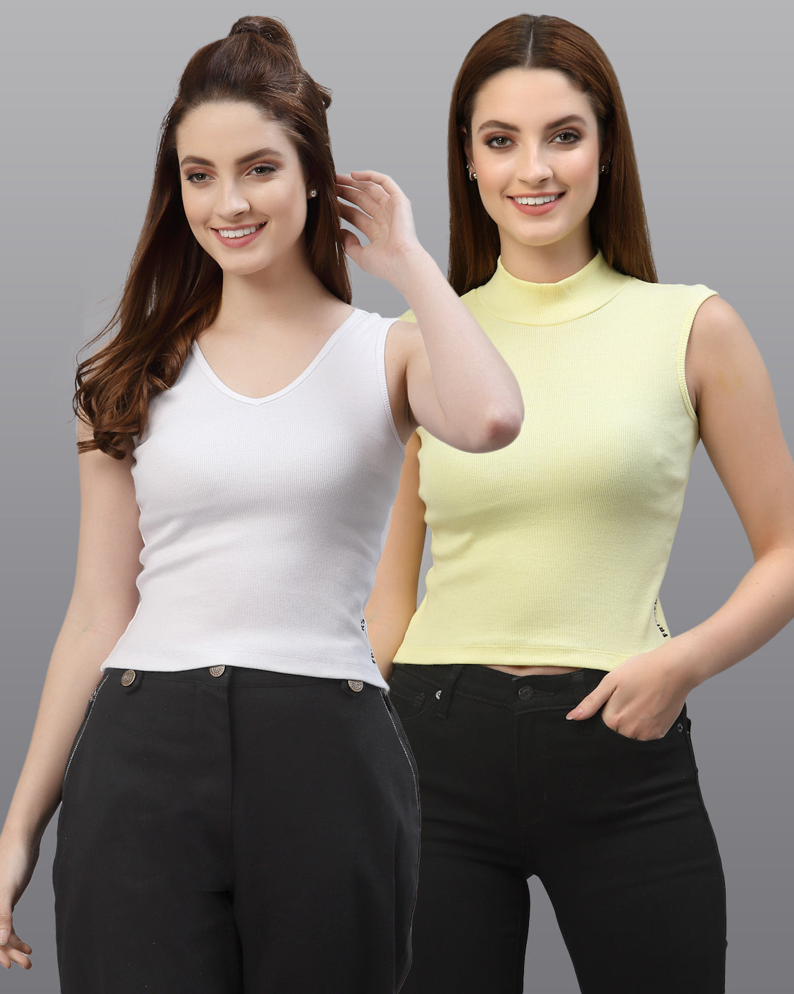 Women Pack Of 2 Pure Cotton Regular Fit Top - Friskers