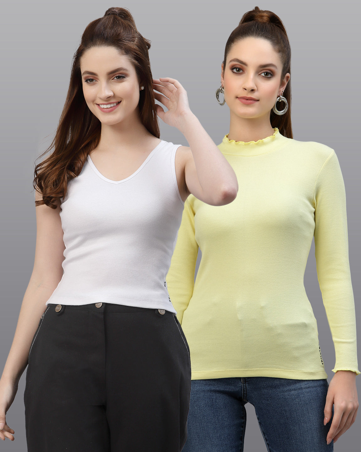 Women Pack Of 2 Pure Cotton Regular Fit Top - Friskers