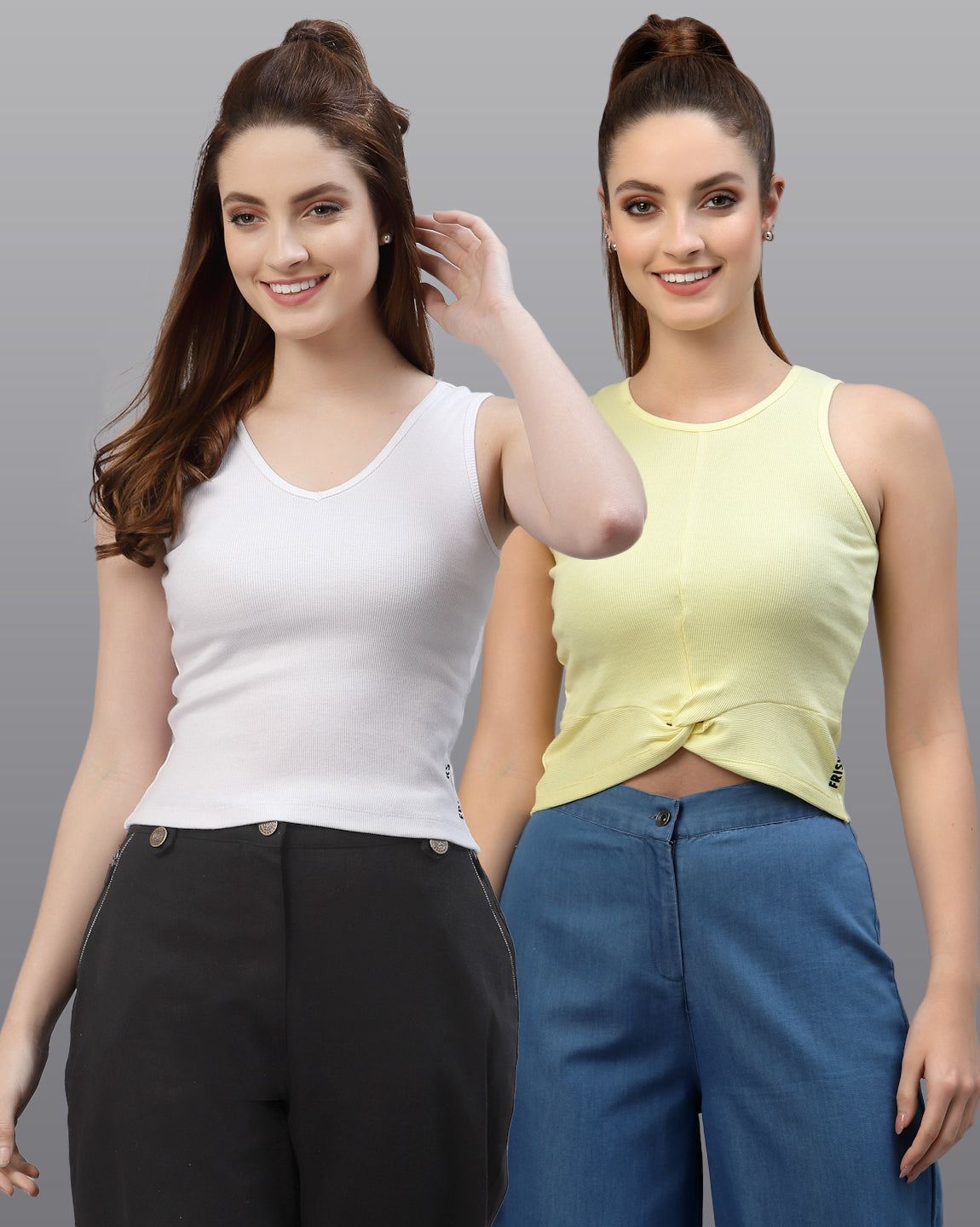 Women Pack Of 2 Pure Cotton Regular Fit Top - Friskers