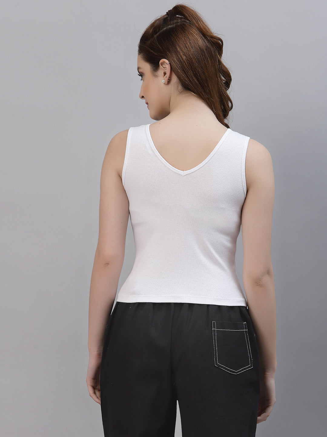 Women Pack Of 2 Ribbed Pure Cotton Top - Friskers