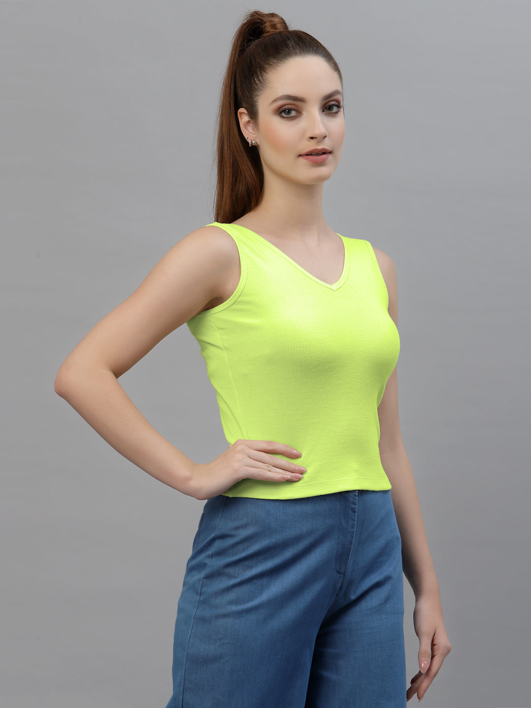 Women Pack Of 2 Pure Cotton Fitted Crop Top - Friskers