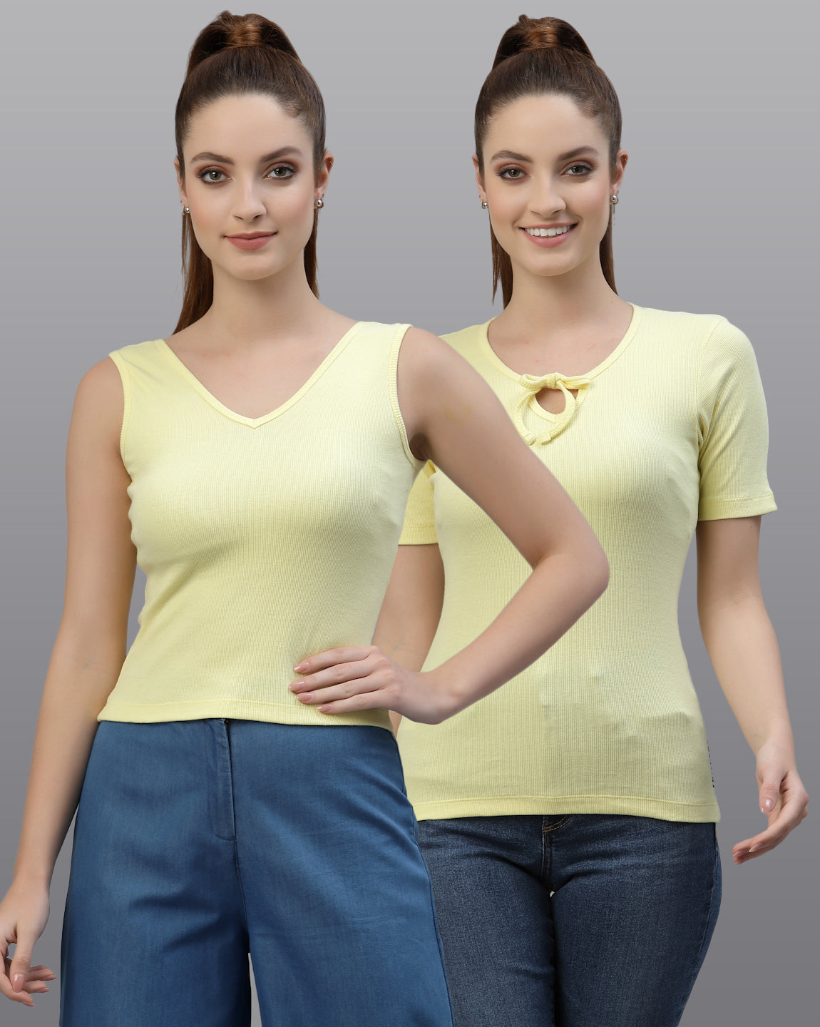 Women Pack Of 2 Pure Cotton Regular Fit Top - Friskers