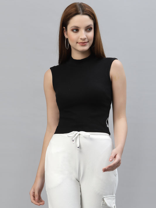 Women Solid Sleeveless Crop Top - Friskers