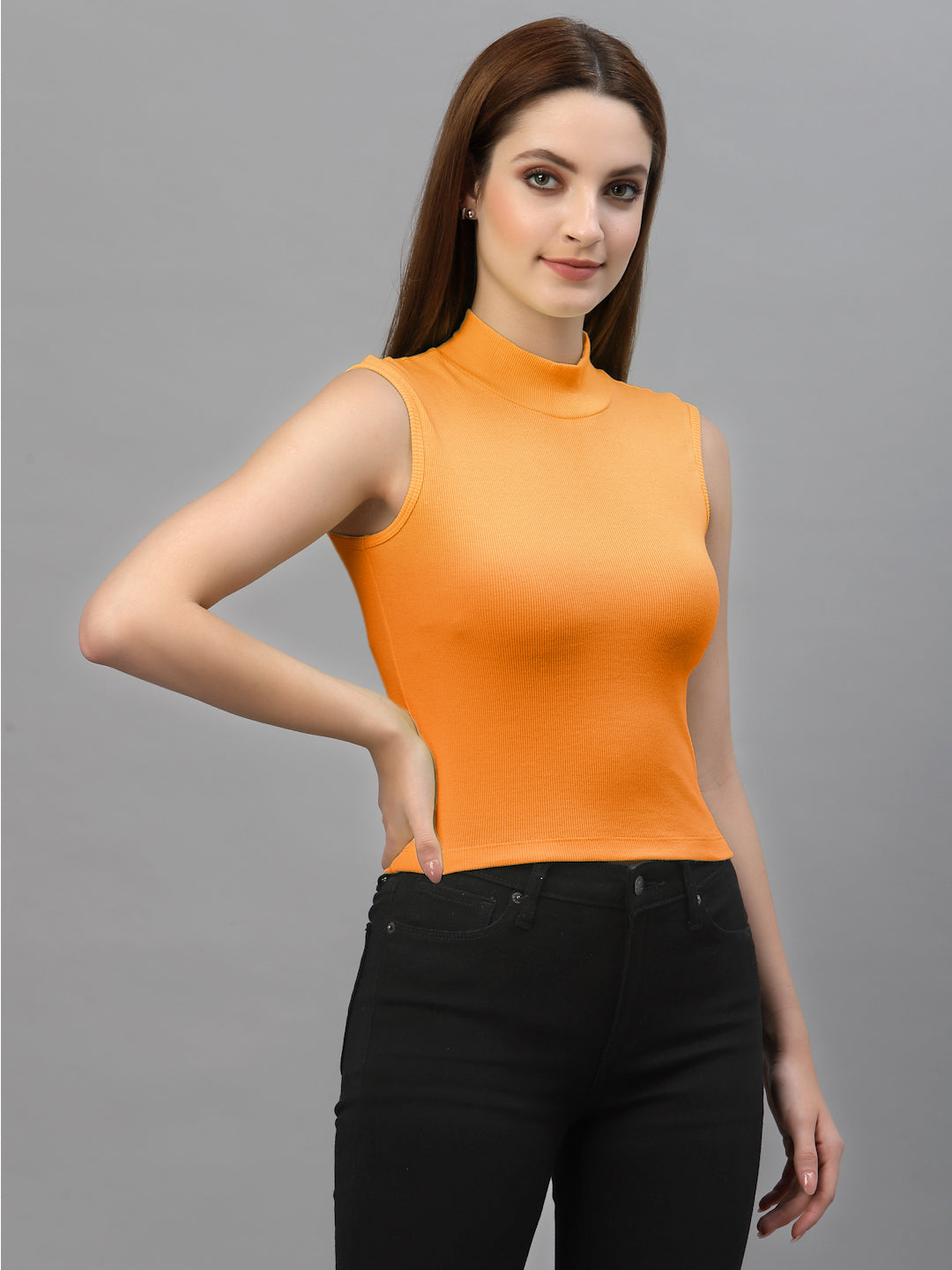 Women Solid Sleeveless Crop Top - Friskers