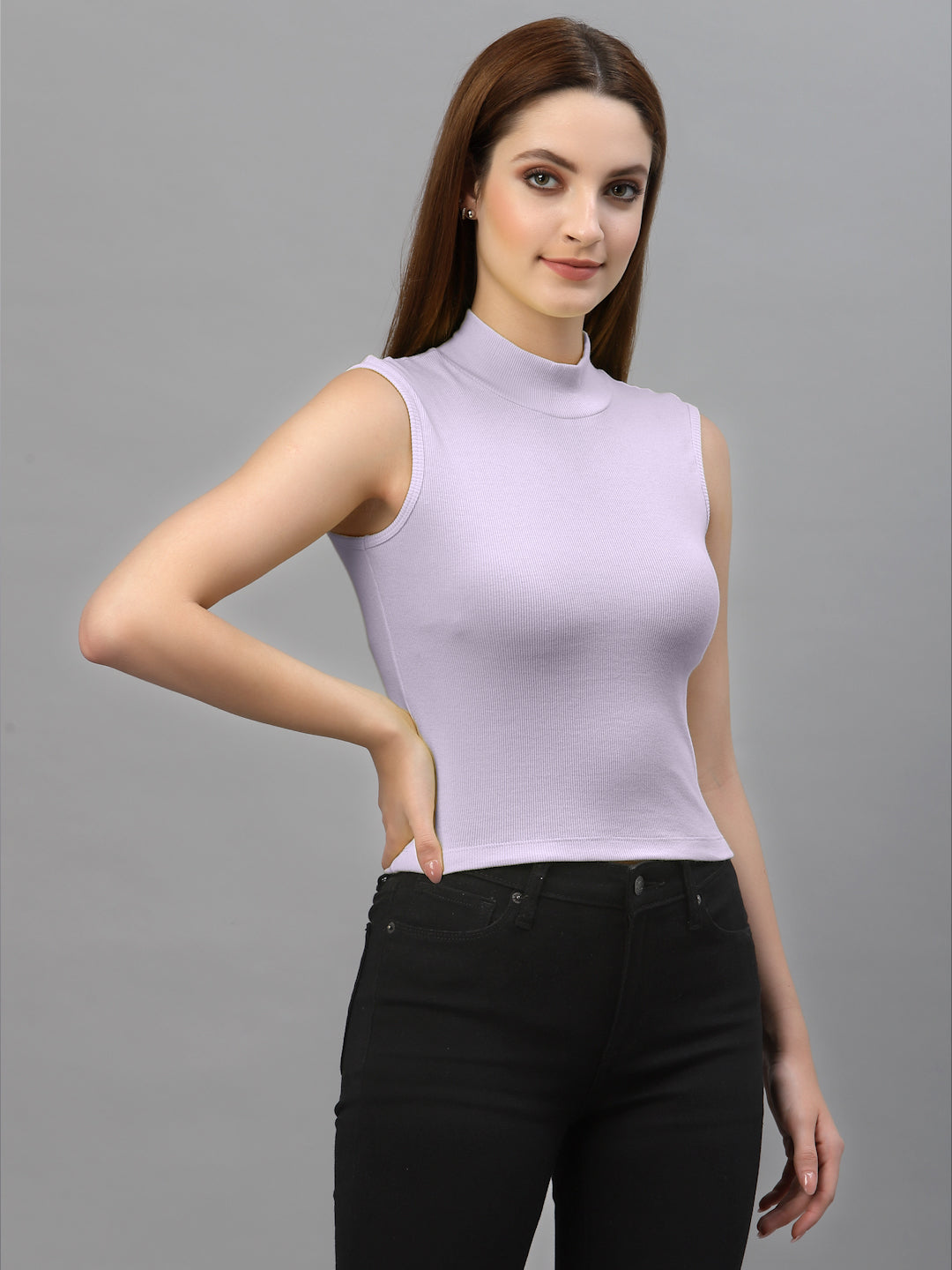 Women Solid Sleeveless Crop Top - Friskers