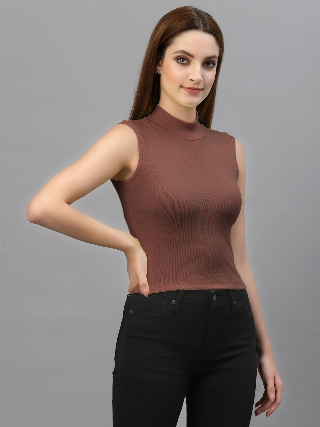 Women Solid Sleeveless Crop Top - Friskers