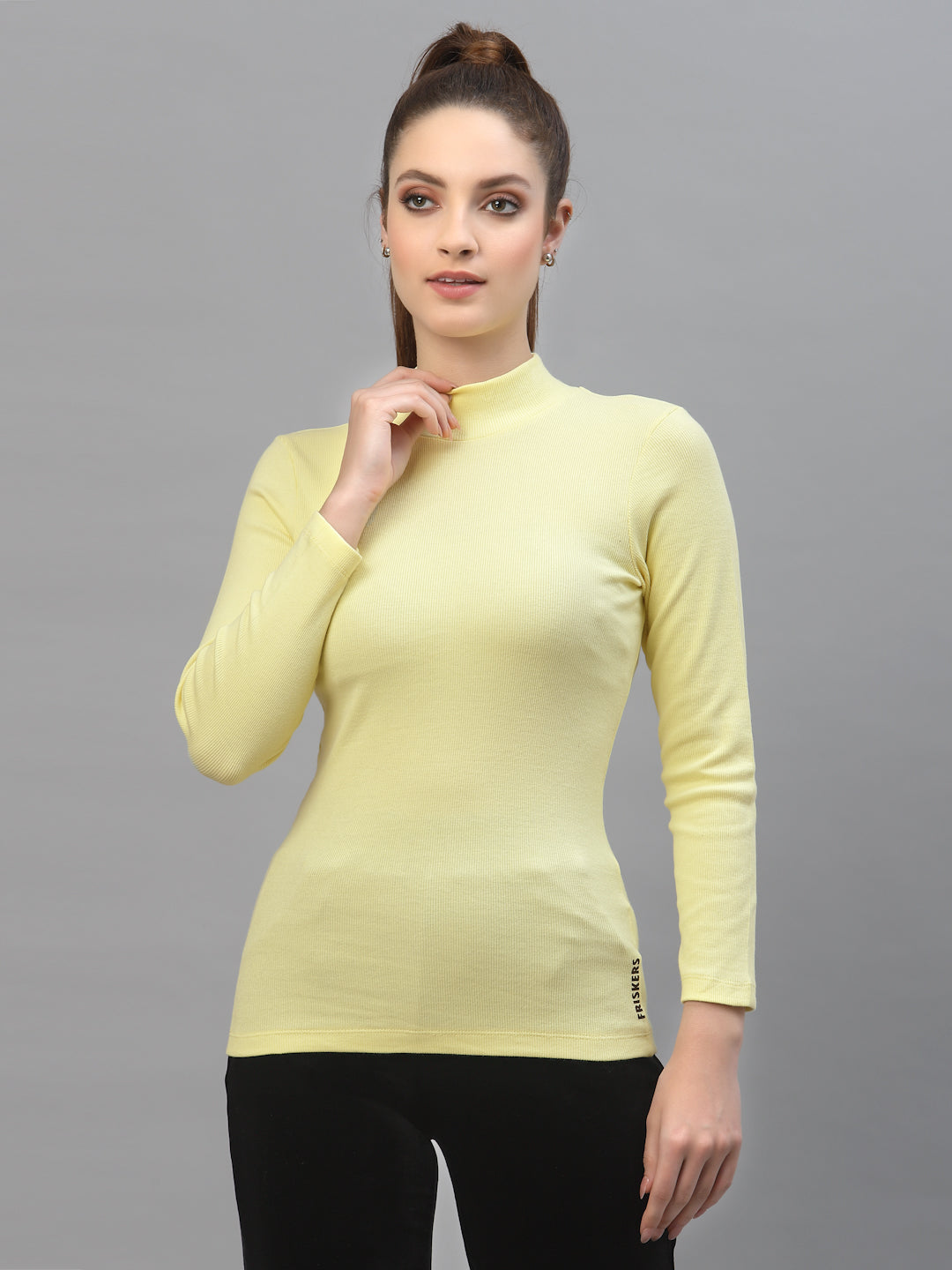 Women Pack Of 2 High Neck Full Sleeves Pure Cotton Top - Friskers