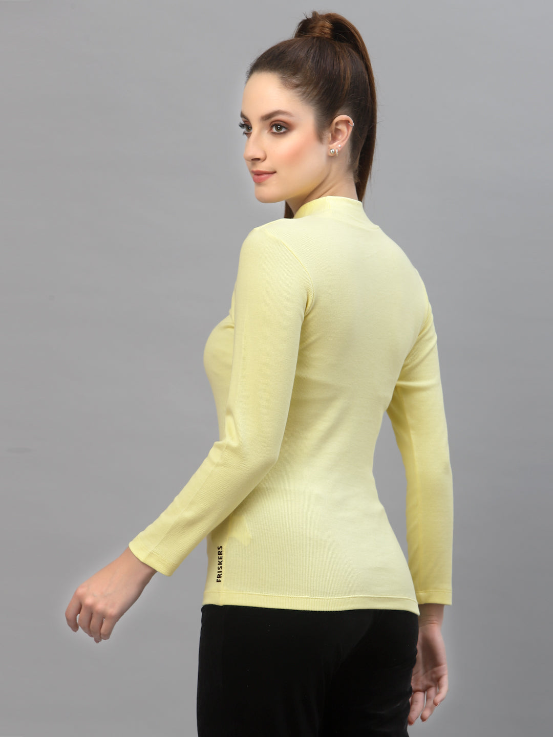 Women Pack Of 2 High Neck Full Sleeves Pure Cotton Top - Friskers
