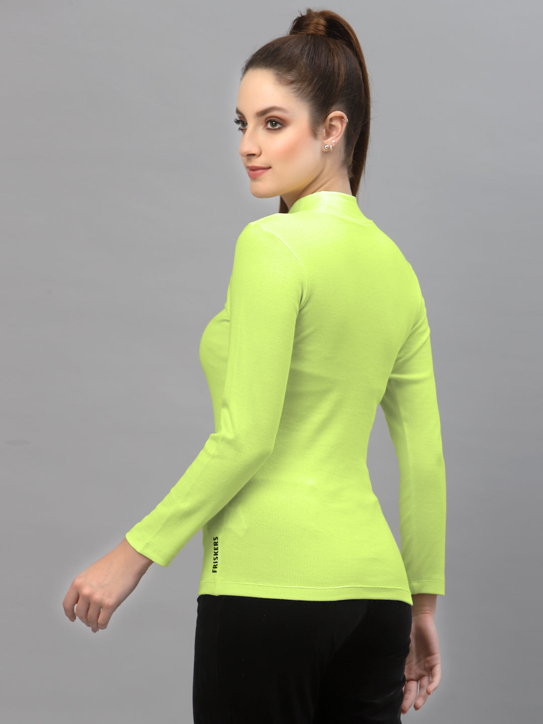 Women Pack Of 2 High Neck Full Sleeves Pure Cotton Top - Friskers