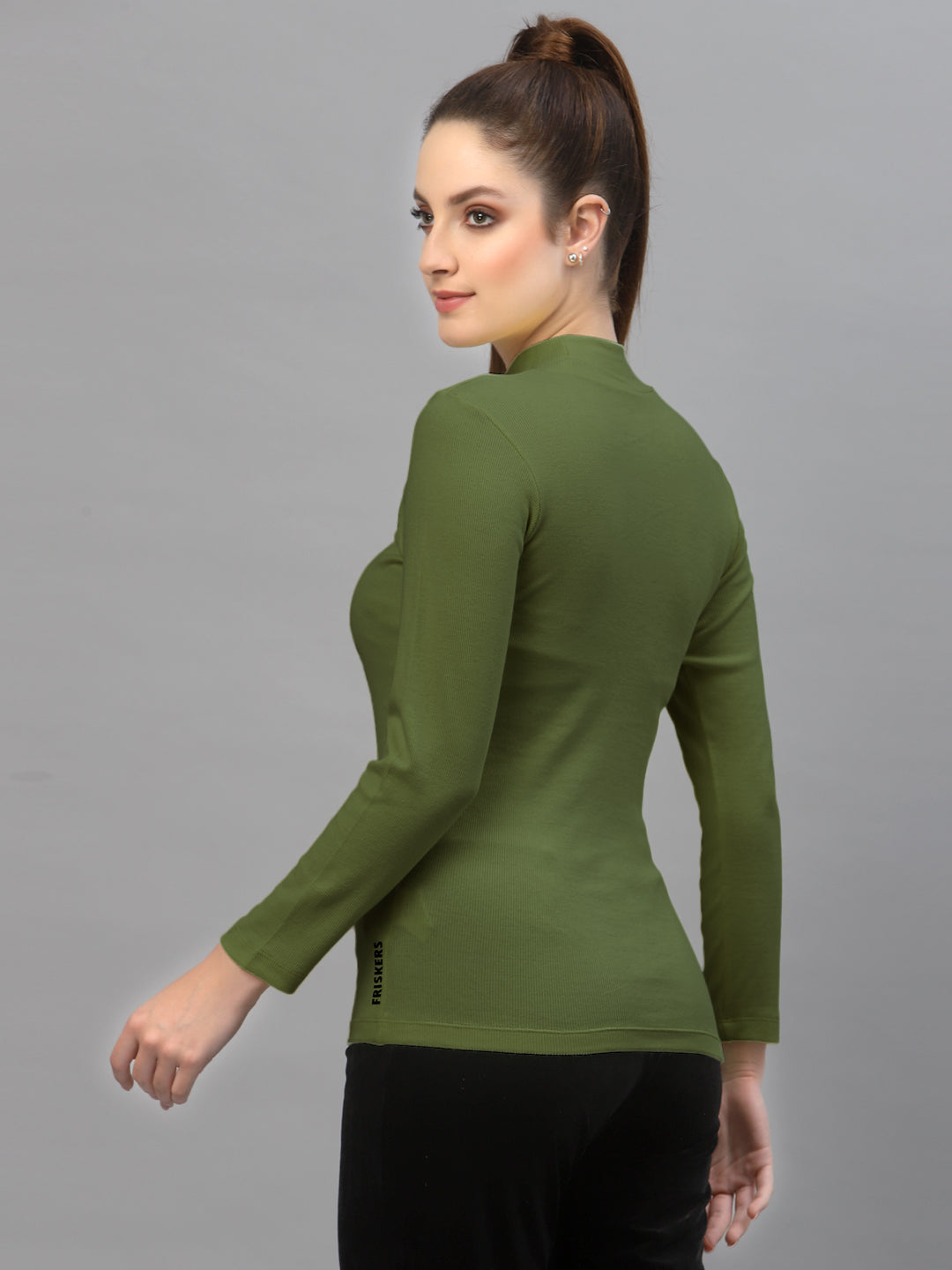 Women Pack Of 2 High Neck Full Sleeves Pure Cotton Top - Friskers