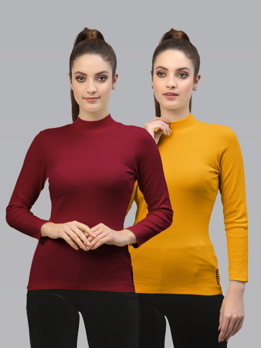 Women Pack Of 2 Full Sleeve Pure Cotton sustainable Top - Friskers