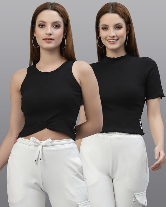 Women Pack Of 2 Pure Cotton Top - Friskers