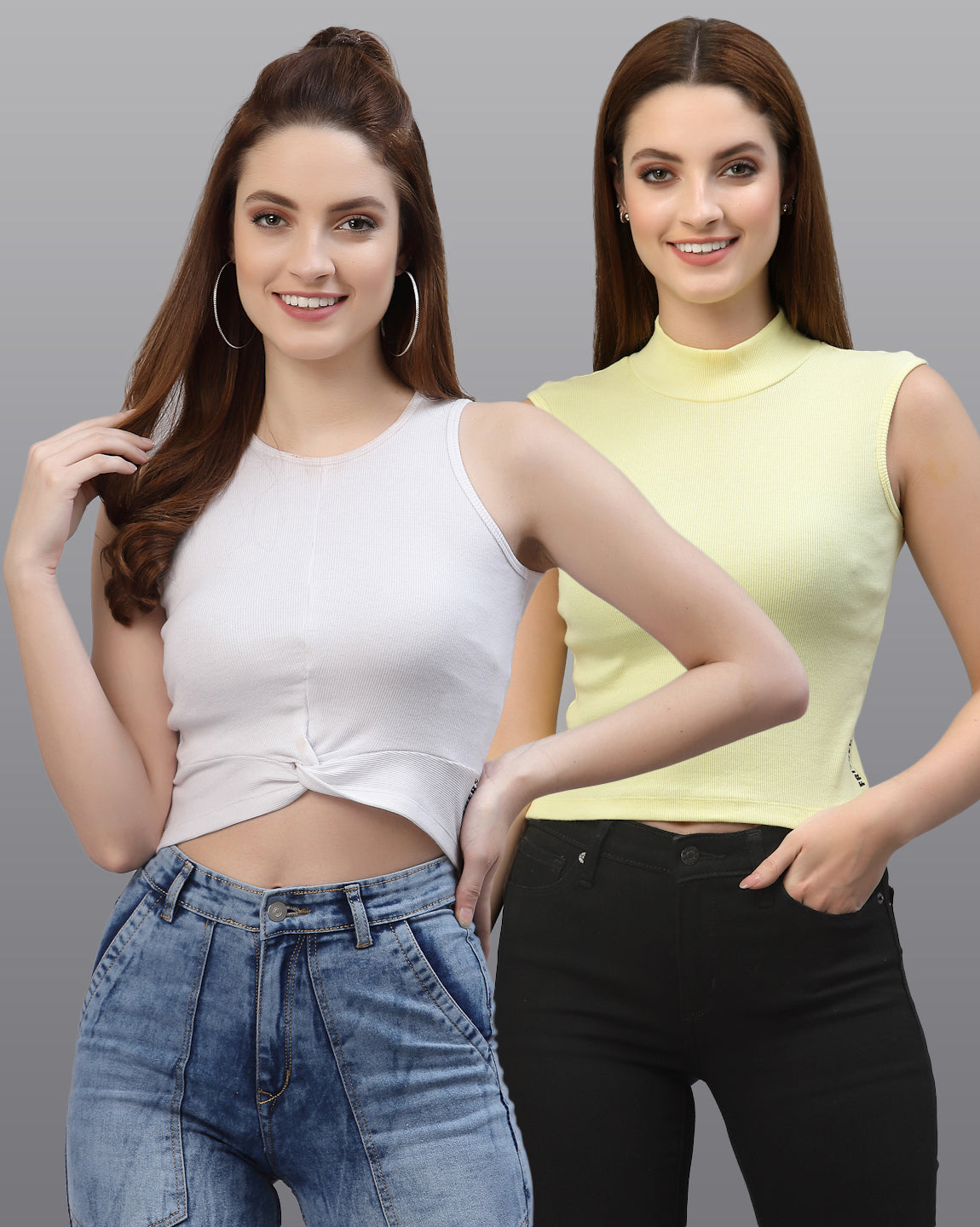 Women Pack Of 2 Pure Cotton Top - Friskers