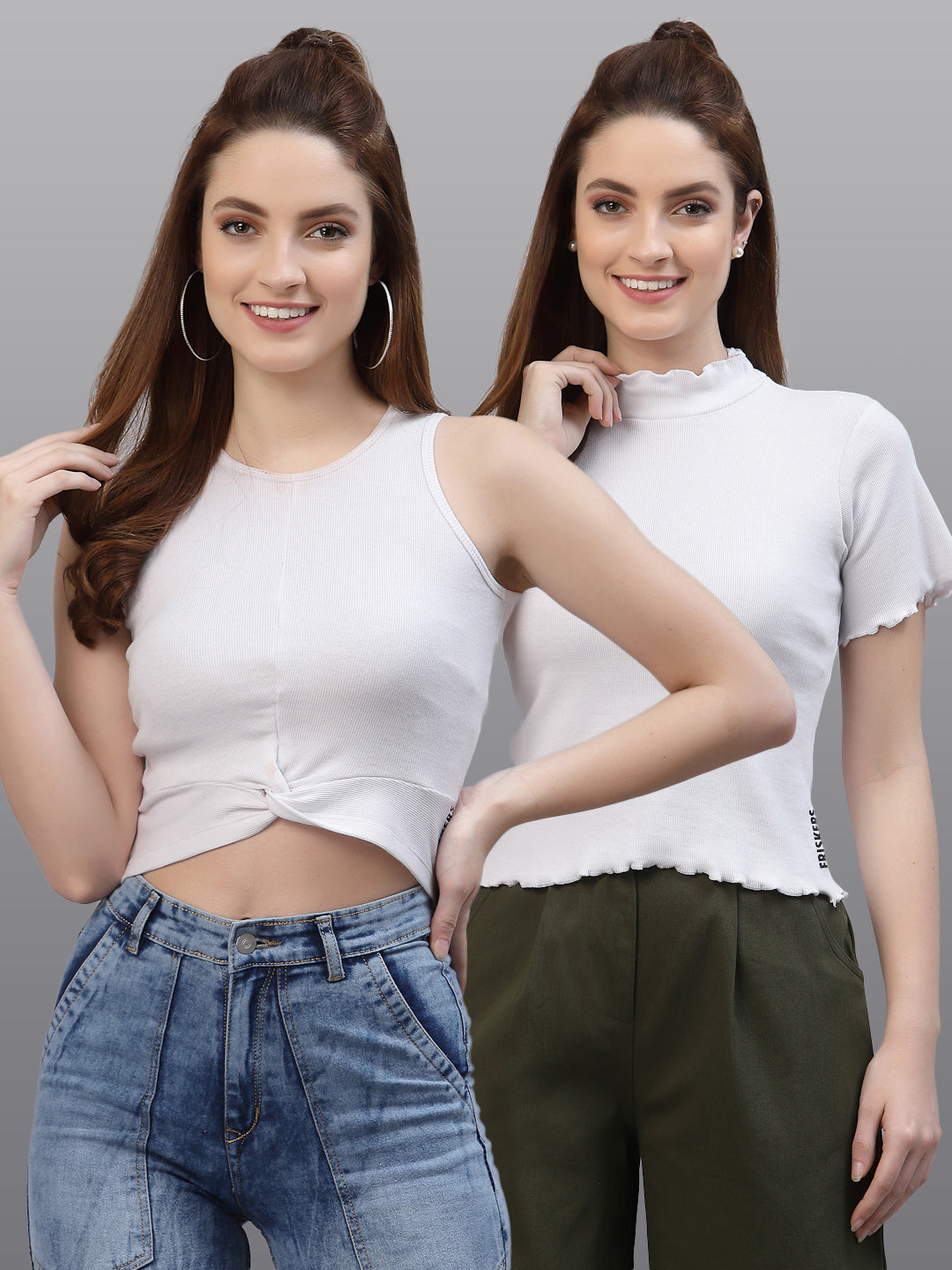 Women Pack Of 2 Pure Cotton Top - Friskers