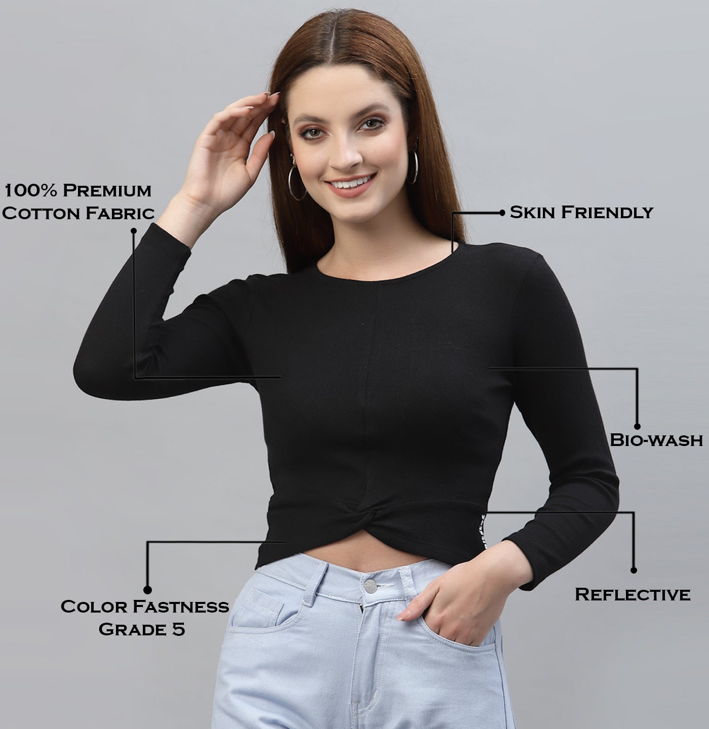 Women Pack Of 2 Ribbed Pure Cotton Crop Top - Friskers