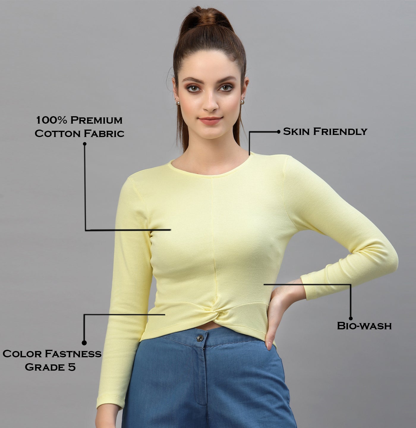 Women Pack Of 2 Ribbed Pure Cotton Crop Top - Friskers