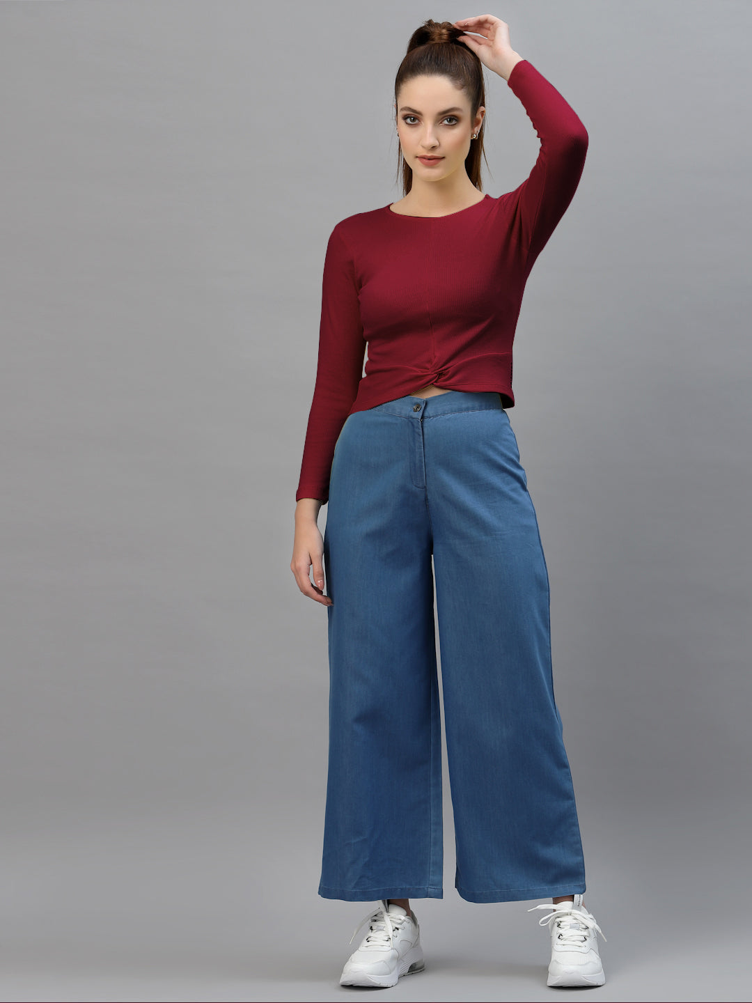 Women Pack Of 2 Ribbed Pure Cotton Crop Top - Friskers