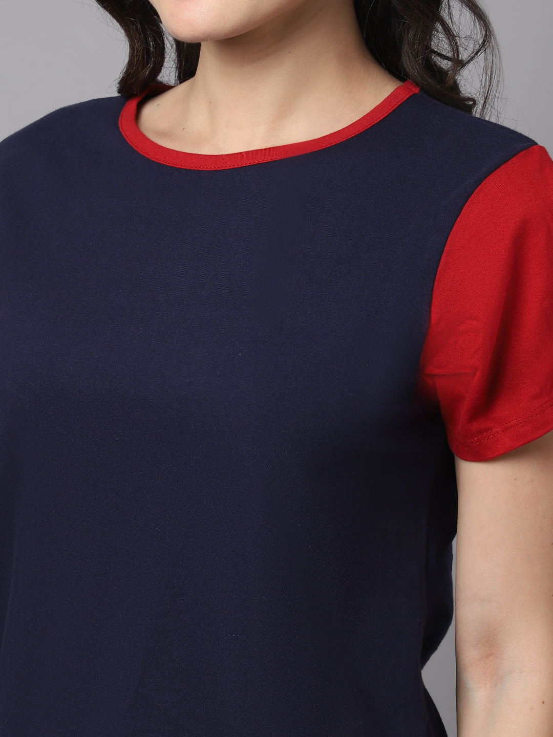 Women Multicolor Slit Sleeves Pure Cotton T-Shirt - Friskers