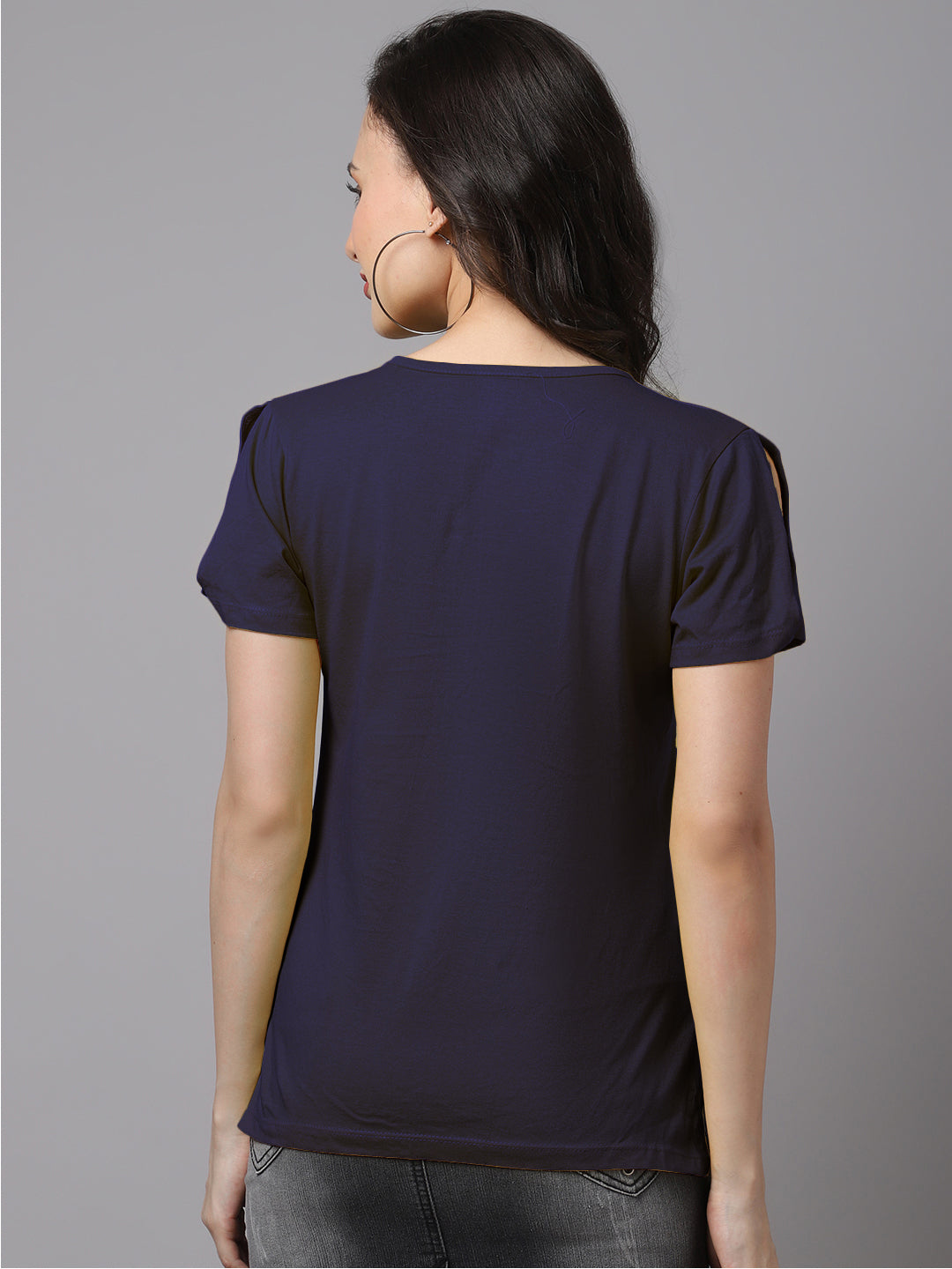 Women Slit Sleeves Captain Printed Pure Cotton T-Shirt - Friskers