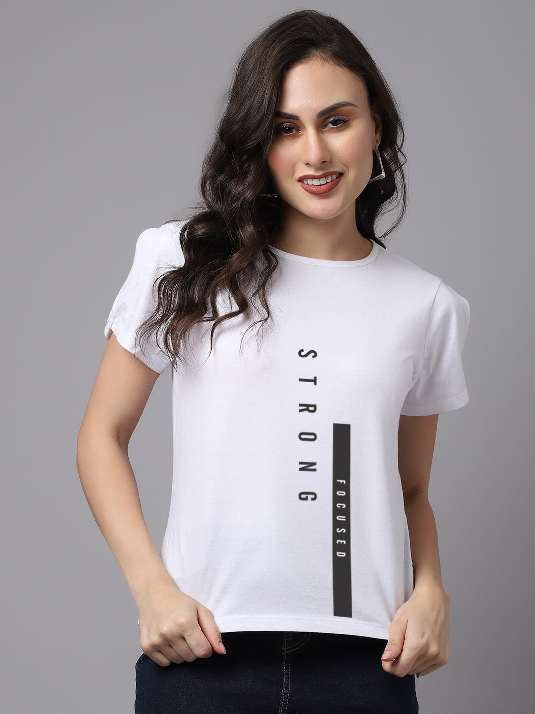 Women Slit Sleeves Strong Pure Cotton T-Shirt - Friskers