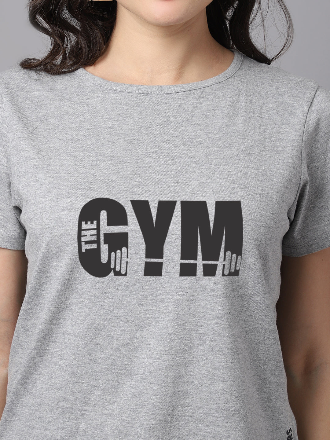 Women Slit Sleeves Gym Printed Pure Cotton T-Shirt - Friskers