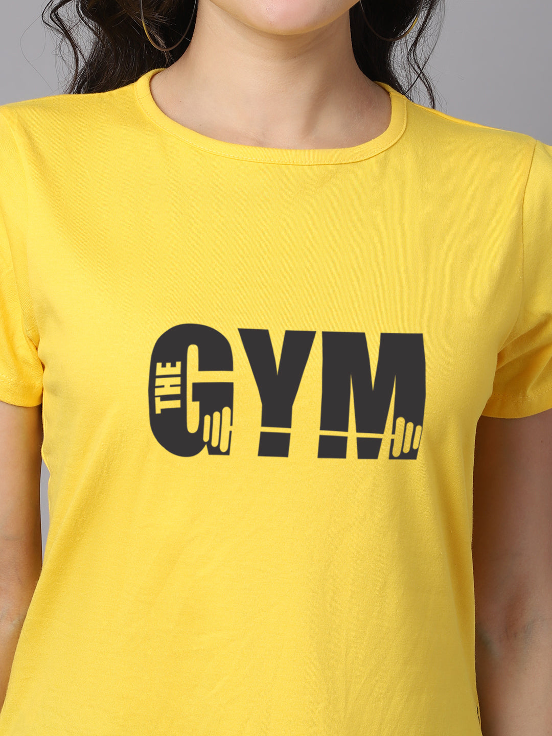 Women Slit Sleeves Gym Printed Pure Cotton T-Shirt - Friskers