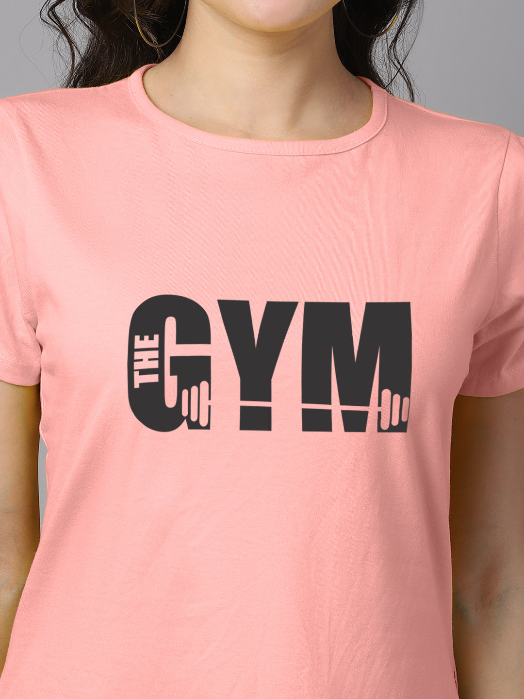 Women Slit Sleeves Gym Printed Pure Cotton T-Shirt - Friskers